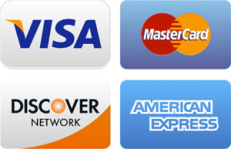 We accept cash, checks, debit and credit cards VS MC AX DC
